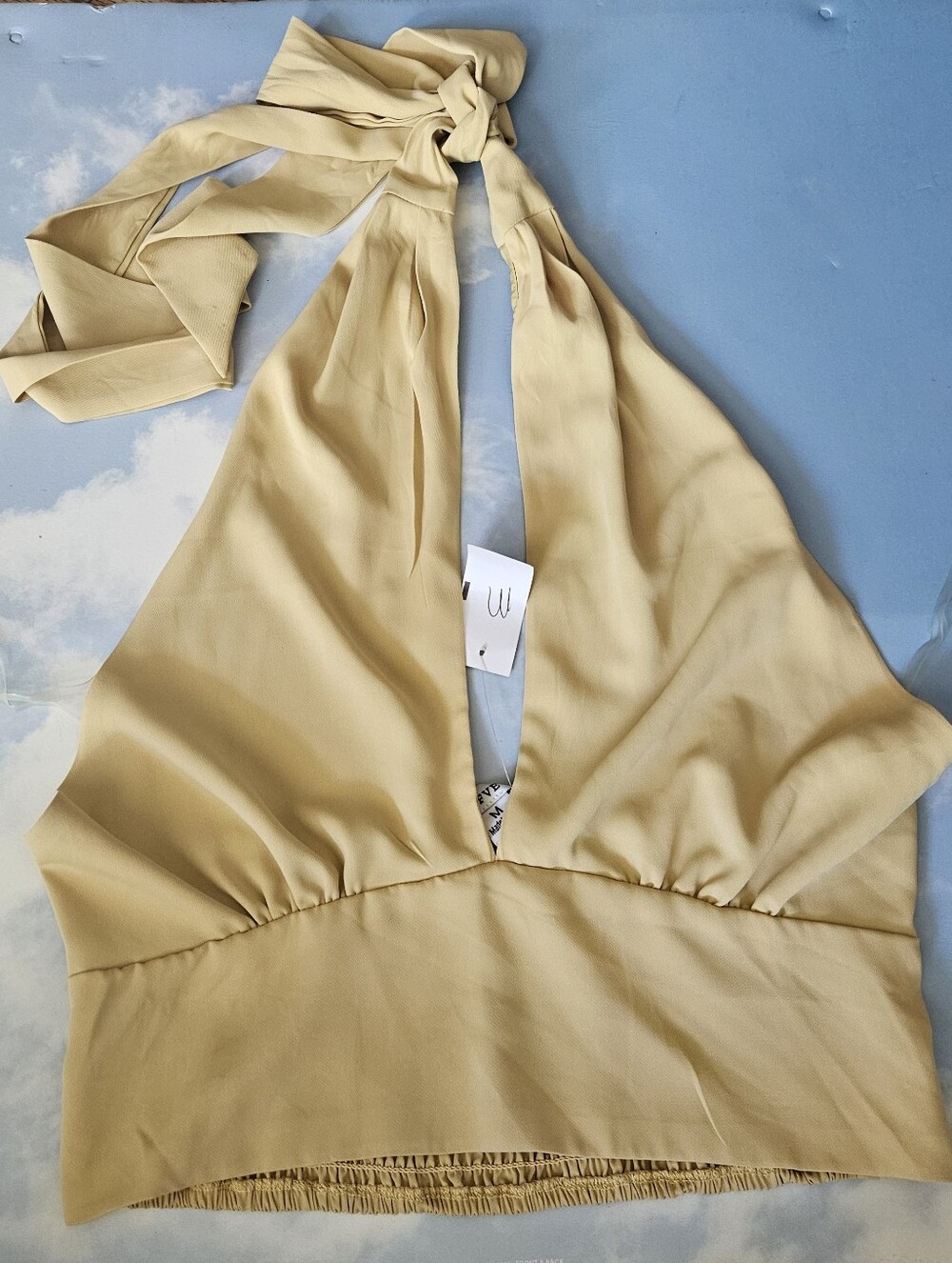 Butter Yellow Halter Tie-Back Dress Top Marilyn Monroe Style